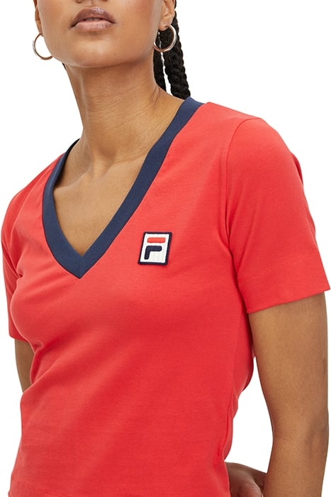 LUDHIANA V-NECK TEE TRUE RED 6