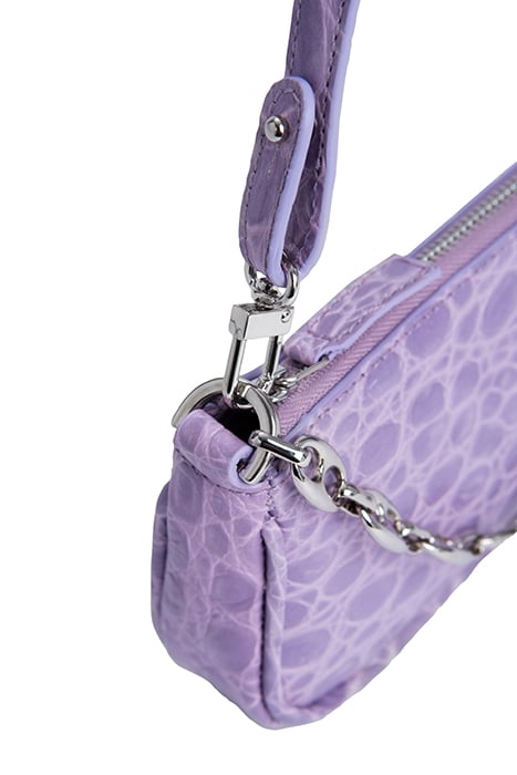 MINI RACHEL LILAC CIRCULAR CROCO EMBOSSED LEATHER 2