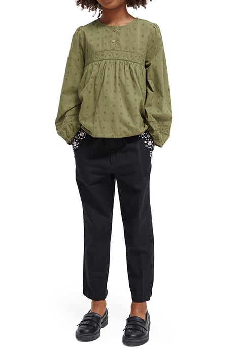 BRODERIE ANGLAISE PANELLED TOP MILITARY 3