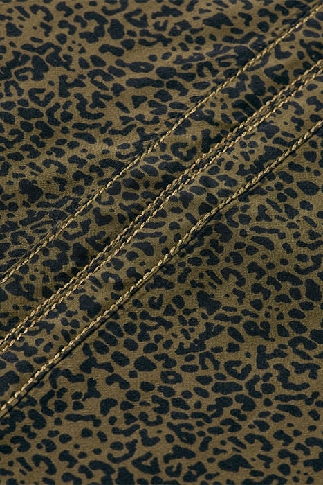 PRINTED BALLOON SLEEVE EMBROIDERED TOP LEOPARD SPOT GREEN 7