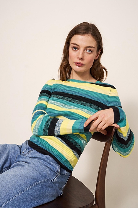 SKINNY RIB JUMPER TEAL 1