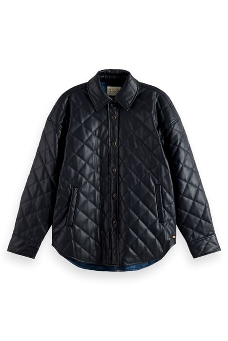 FAUX LEATHER QUILTED SHIRT JACKET NIGHT 4