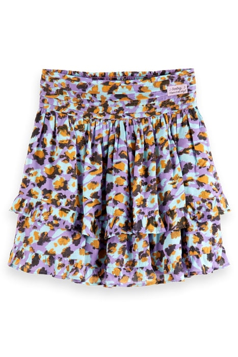 ALL-OVER PRINTED MINI SKIRT FLORAL LEOPARD PURPLE 4