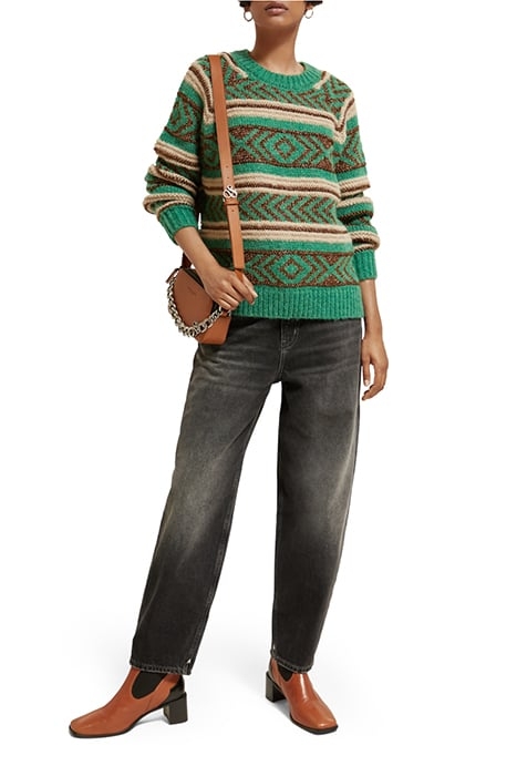 METALLIC FAIR ISLE PULLOVER FROZEN MINT 3