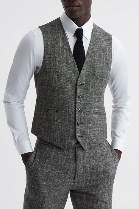 CROUPIER-BIRDS WAISTCOAT CHARCOAL 1