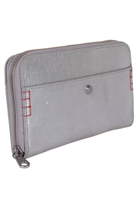 FERN ZIP AROUND PURSE SILVER TONE METALLIC 3