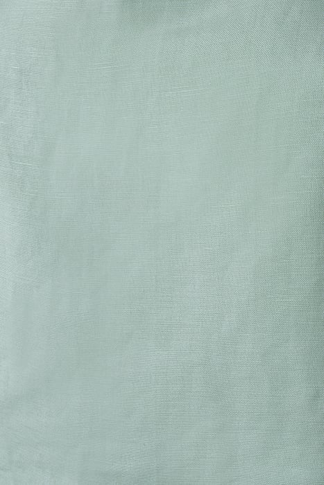 JESSICA LACE UP SQUARE NECK LINEN TOP GREEN 3