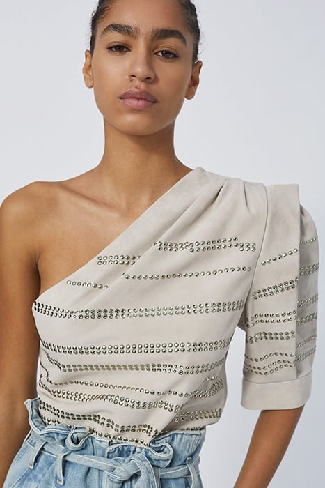 MORONI BLOUSE IN PEARL GREY 1