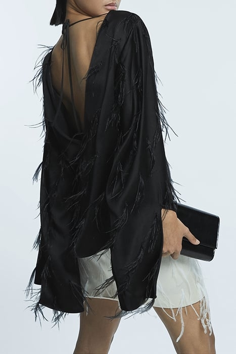 DAISY-FEATHER BLOUSE BLACK 3