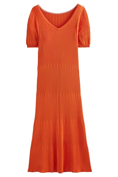 ANGLED EMPIRE KNITTED DRESS KUMQUAT 3