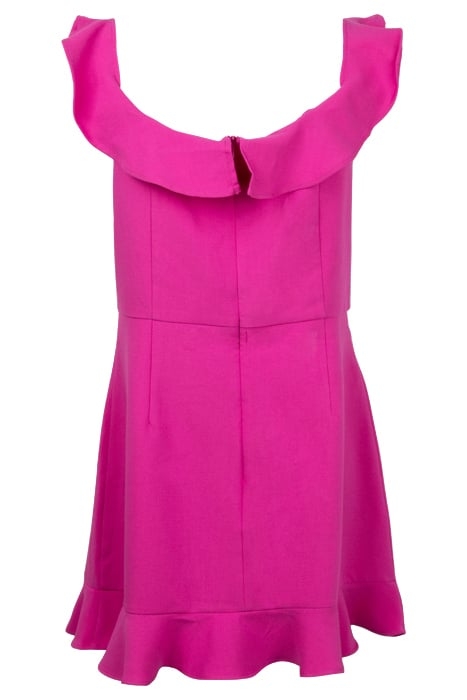 FRILL BARDOT TLRD DRESS SHORT WILD ROSA 2