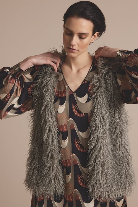 GILET FAUX FUR BROWN 1