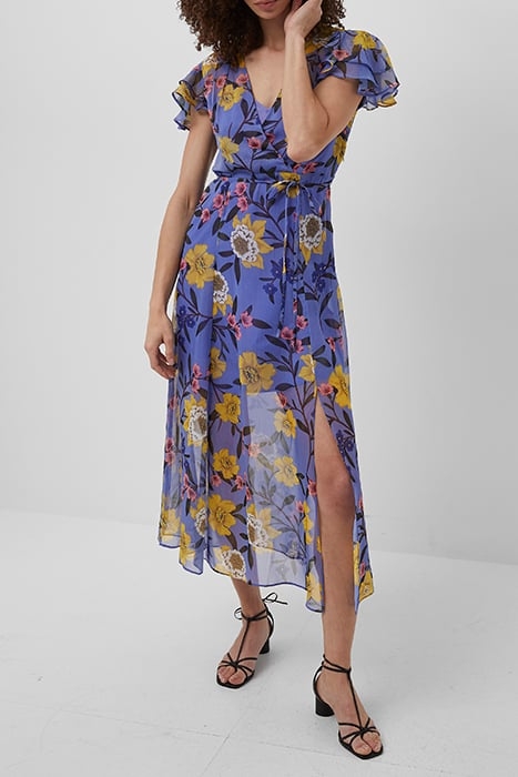 ELOISE CRINKLE MIDI DRESS BAY BLUE MULTI 2