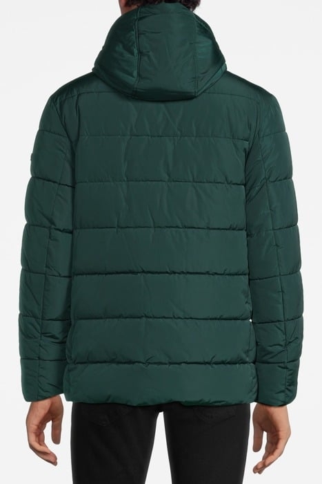NYLON HOODED BOMBER DARK GREEN 2