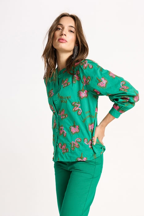 BLOUSE - FERN GREEN SHINE 4