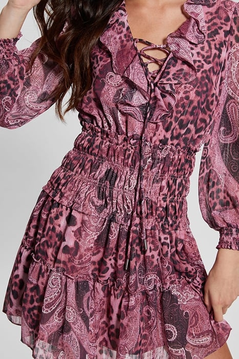 GUESS ECO LS LACE UP FLARED LU PURPLE KASHMIR PRINT 6