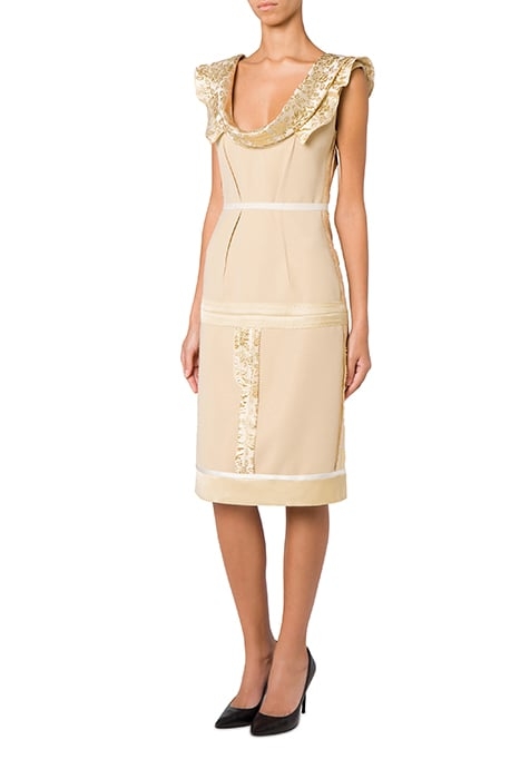 INSIDE OUT CREPE DRESS BEIGE 1