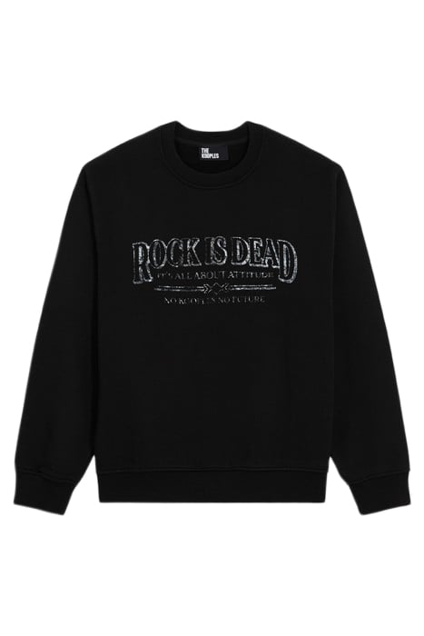 ROCK IS DEAD ROUND NECK SWEATSHIRT BLACK WASHED 5