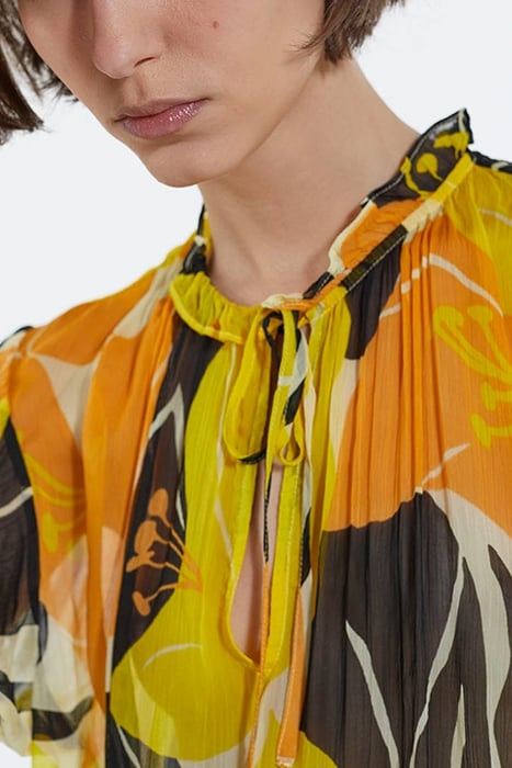 SHORT SLEEVED LACE COLLAR TOP YELLOW 6