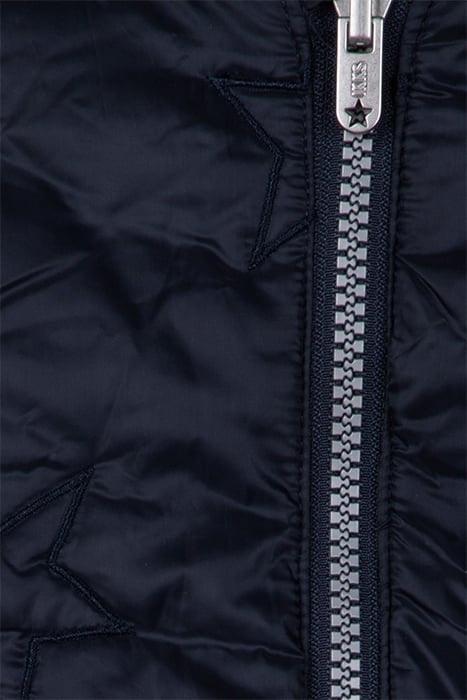 GIRLS' NAVY REVERSIBLE PRINTED/EMBROIDERED PADDED JACKET 3