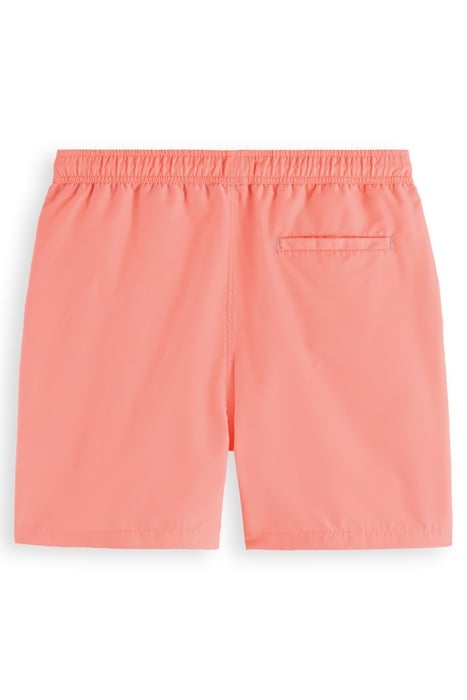MID LENGTH SWIM SHORT SOLID WASHED NEON PEACH 2