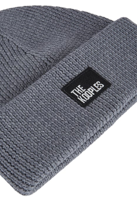 WOOL HAT WITH EMBROIDERED PATCH GREY 2