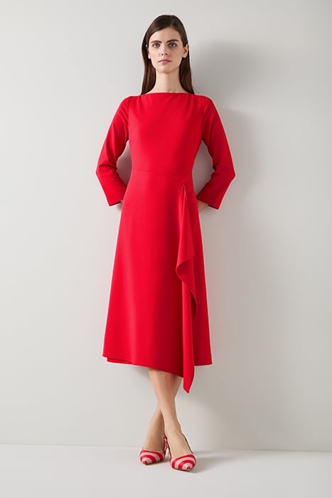 DR LENA CREPE DRESS AURORA RED 1
