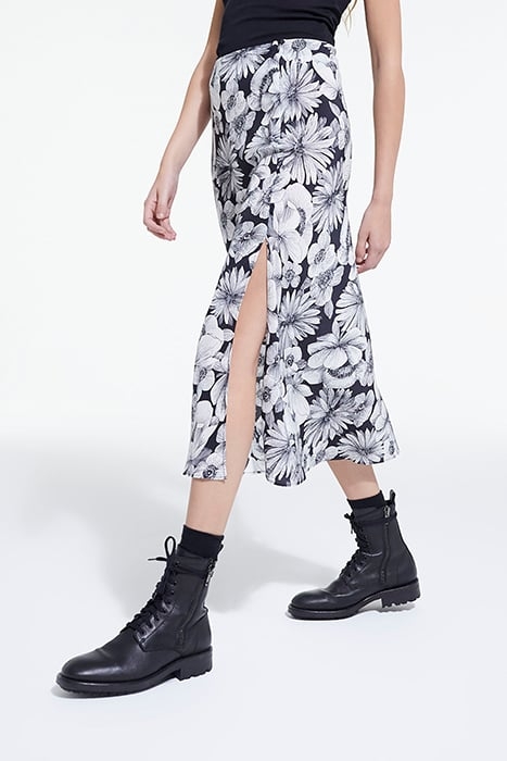 ROMANTIC GARDEN LONG SKIRT BLACK WHITE 5