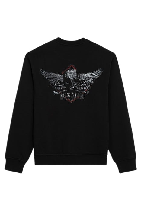 ROCK IS DEAD ROUND NECK SWEATSHIRT BLACK WASHED 6