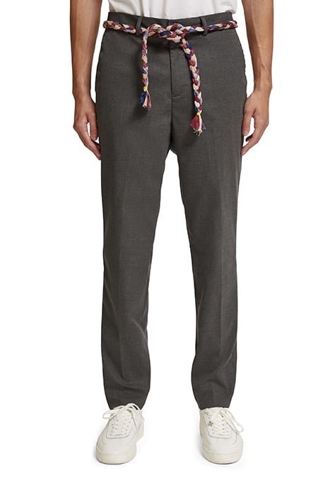 IRVING - SLIM TAPERED MELANGE VISCOSE-BLEND CHINO SEAL GREY 1