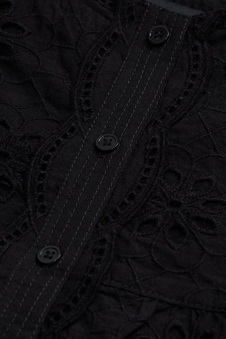 SLEEVELESS TOP BUTTON FRONT BLACK 2