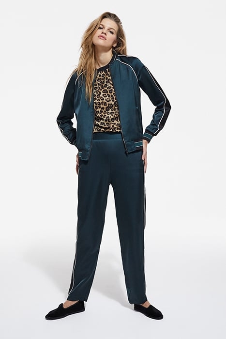 ZIP-UP SWEATSHIRT WITH RIB DETAIL GREEN NAVY 3