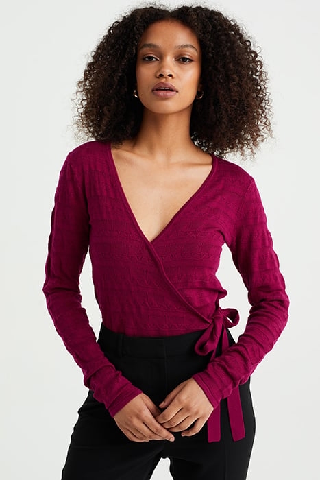 KNITTED CARDIGAN DARK PURPLE 1