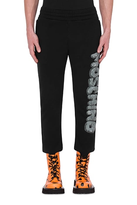 MOSCHINO X THE FLINTSTONES™ ORGANIC FLEECE TROUSERS BLACK 1