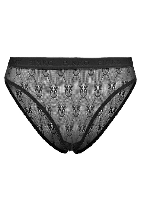 SENZA PAROLE 3 SLIP PIZZO INDEMAGLIATO JACQUARD C/LOGO BLACK 1