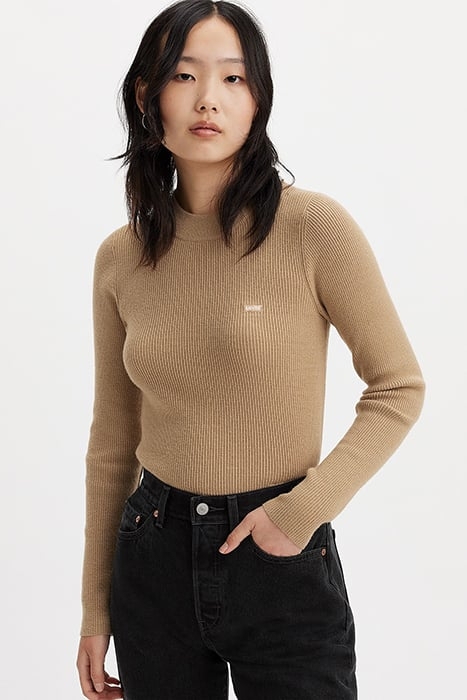 RIB KNITTED SWEATER BEIGE 4