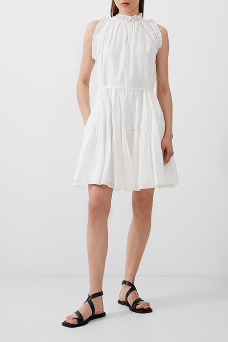 EMILY TIERED FLARED DRESS WHITE 1