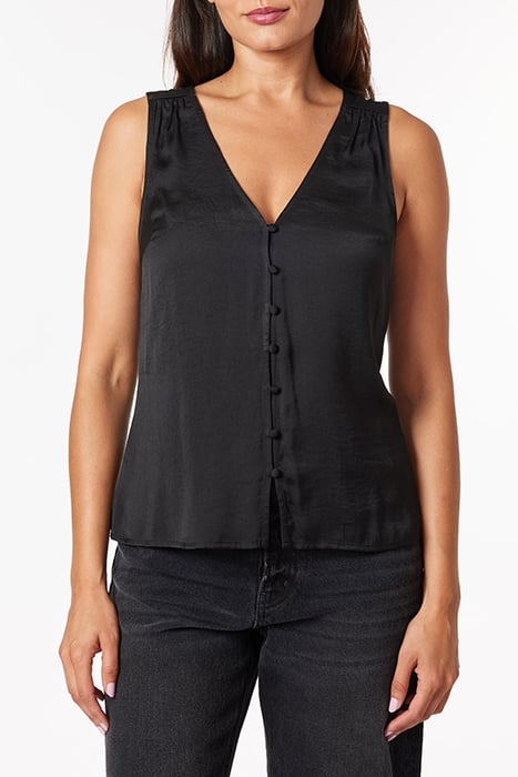 SLEEVELESS BUTTON FRONT BLOUSE BLACK NIGHT 1