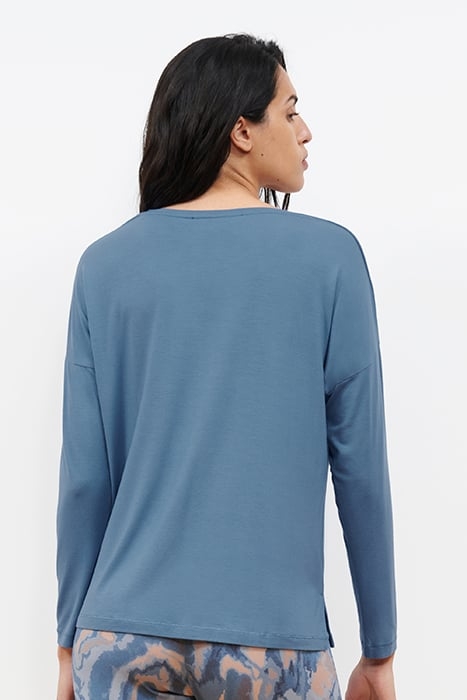 NW TOP TSHIRT LS BLUE PETROL 2