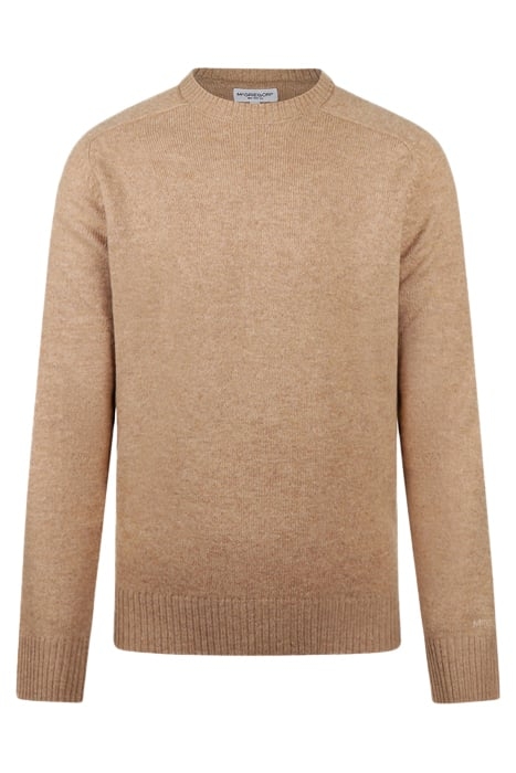 LAMBSWOOL CREW NECK SWEATER SAND 1