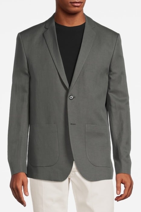 M. RICK LINEN BLAZER GREEN GREY 1