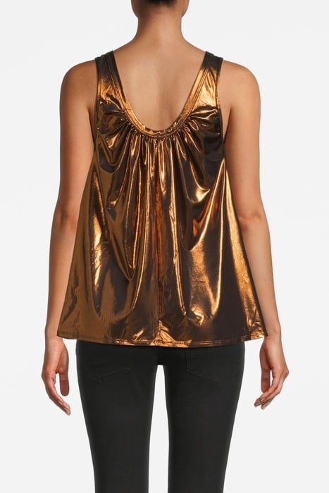 CHIC LAMINATED JERSEY TOP BRONZO 2
