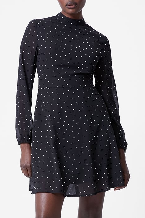 SPOT GEORGETTE DRESS BLACK 1