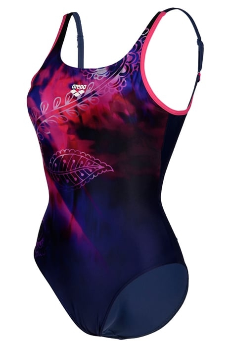 WOMEN'S SWIMSUIT U BACK PLACEMENT B NAVY-FREAK ROSE-MULTI 6