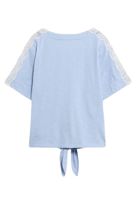 SARA TIE HEM TOP MID BLUE 2