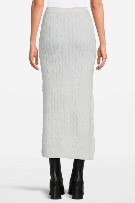 BRAIDED MOHAIR KNIT MIDI SKIRT WHITE 2