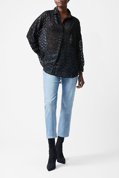 LUREX GEORGETTE LS POPOVER BLACK 1