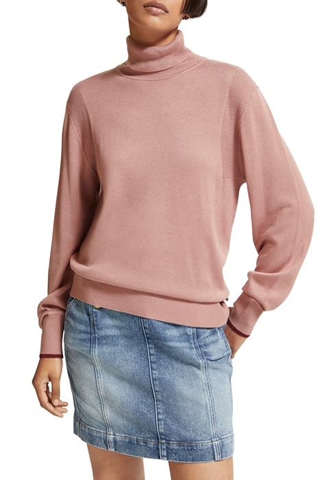 ROLL NECK PULLOVER DUSTY ROSE 1