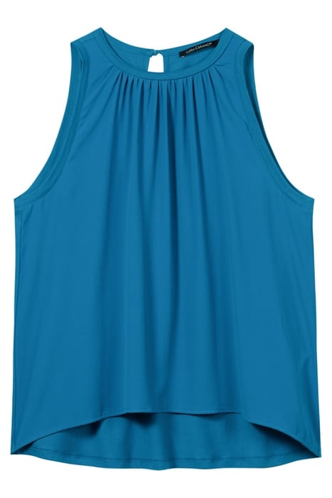 BLOUSE SHIRT WITH JERSEY BACK DEEP TURQUOISE 1