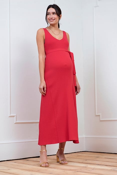 MATERNITY FIT & FLARE DRESS PINK 4